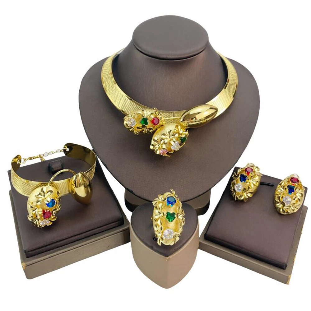 

Dubai Jewelry Sets for Women African Luxury Party Jewelry Gifts FHK20504