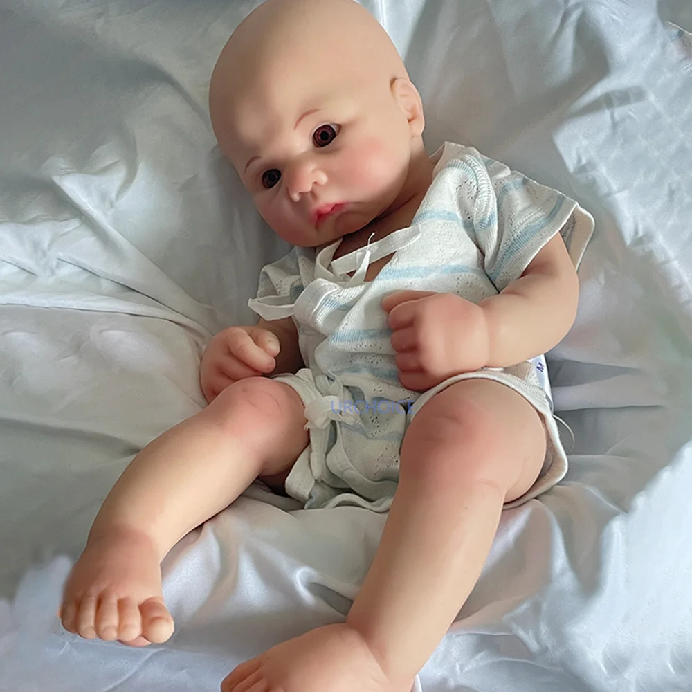 Realistic 16" Silicone Reborn Baby Doll Boy Handcrafted Art Newborn Doll For Artist Collectors Holiday Presents