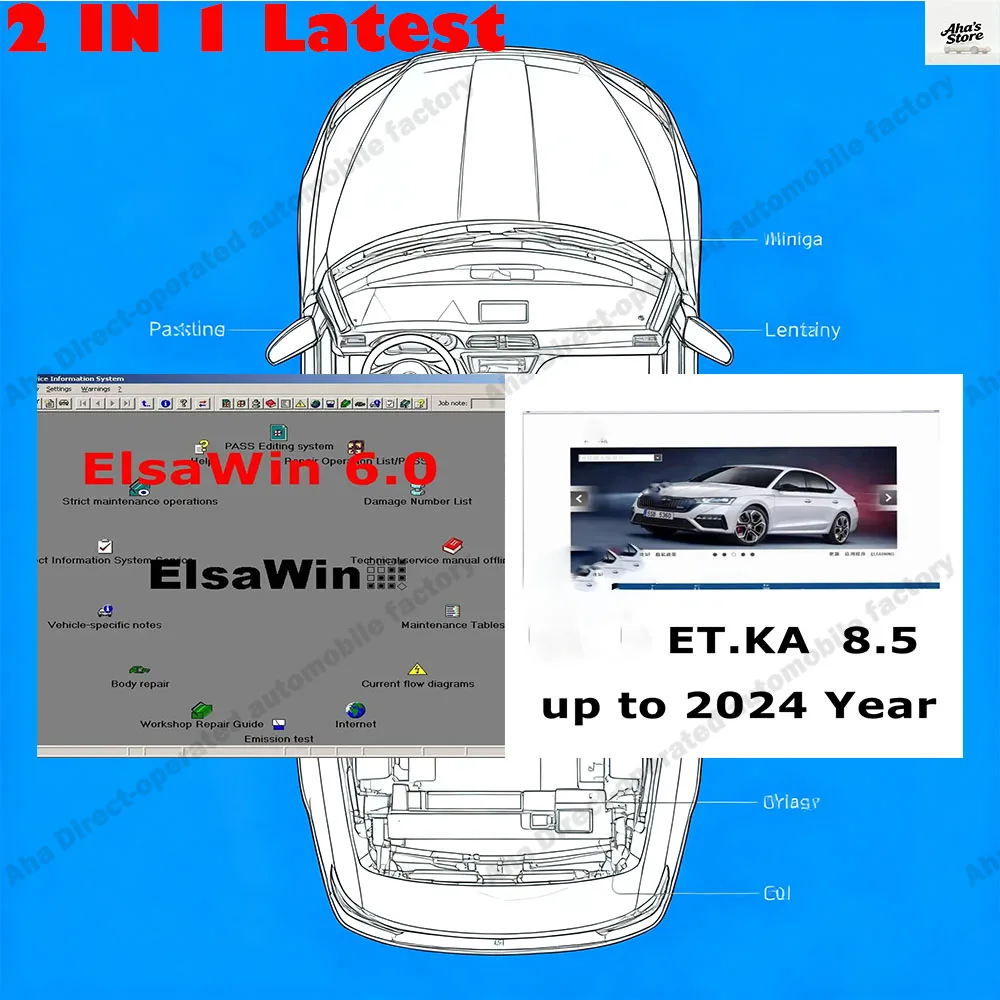 

Latest Elsawin 6.0 + Etka 8.5 obd2 scanner Software vehicle electronic parts catalog, suitable for European American car models