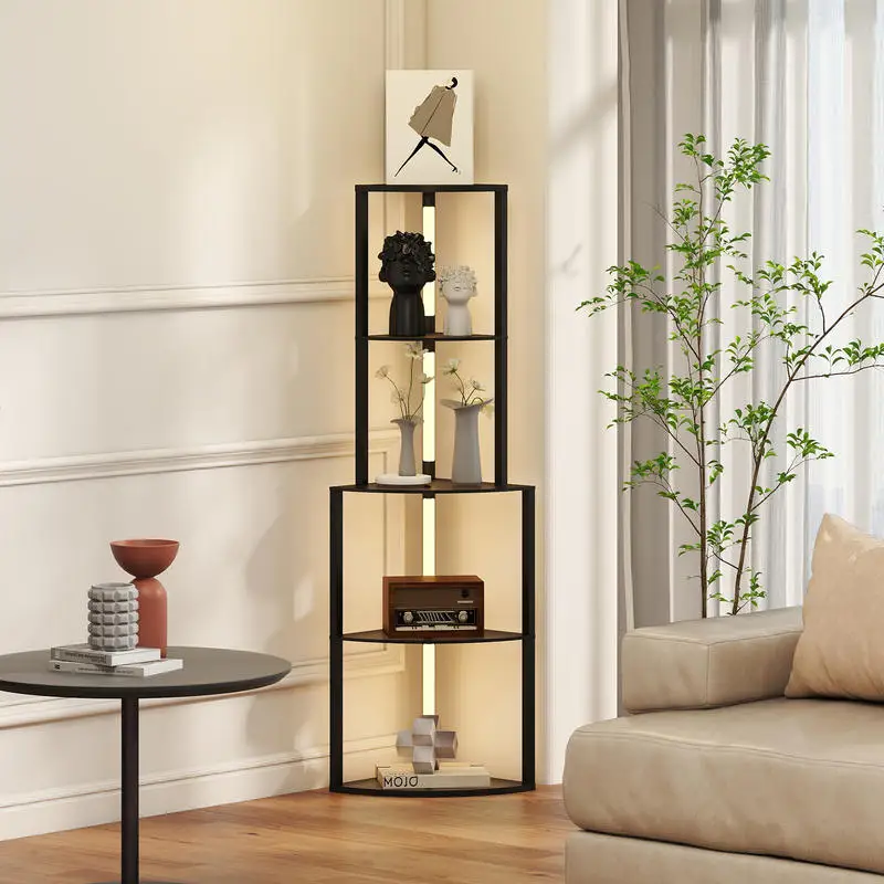 Étagère de rangement élégante avec étagères intégrées - idéale pour les petits espaces, dimensions 55,5 x 39,5 x 163 cm, convient aux salons