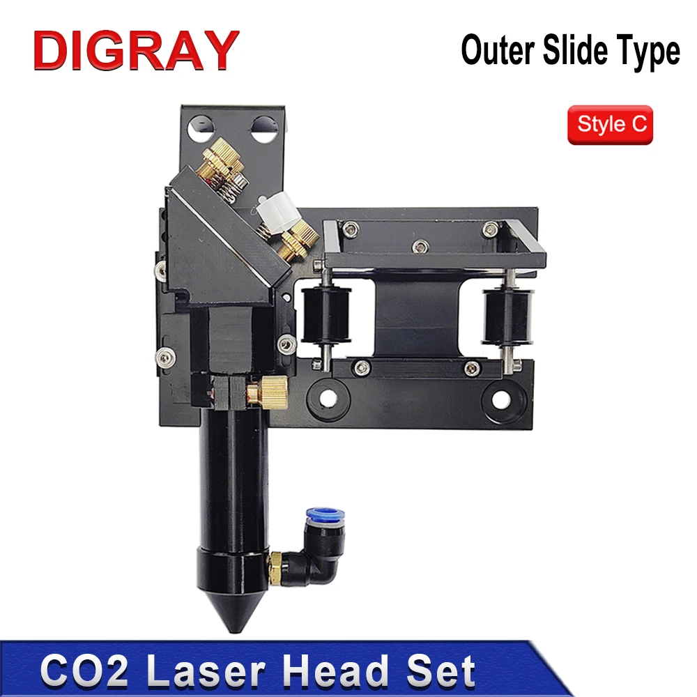 DIGRAY Co2 Outer Rail Laser Head With Slider Motor Seat Air Assist Nozzle For Co2 Laser Cutting Engraving Machine Parts