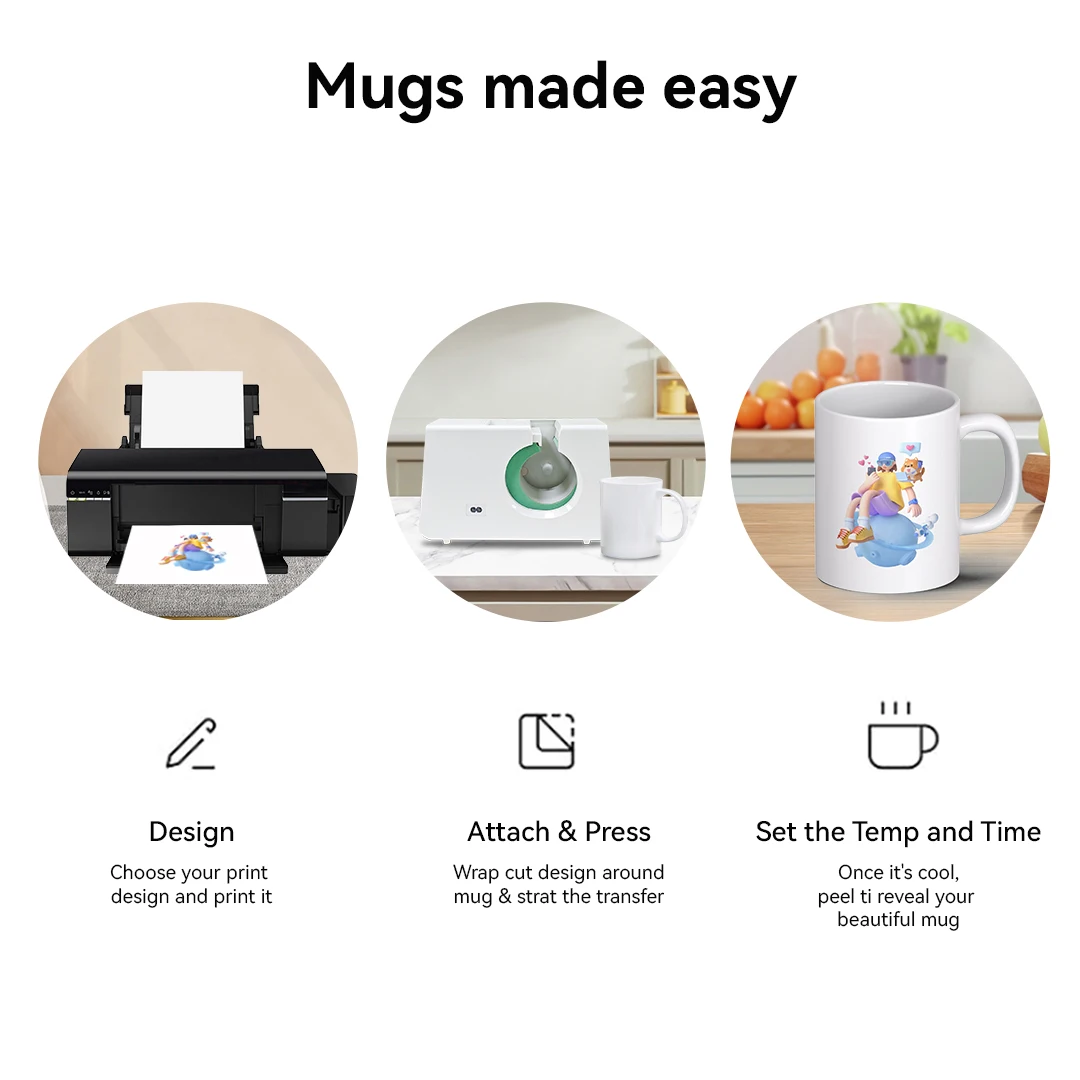 Mug Press Sublimation Machine Automatic DIY Mug Press For Transfer Infusible Ink Materials Mug Blanks 10-11oz Easy Setting Gifts