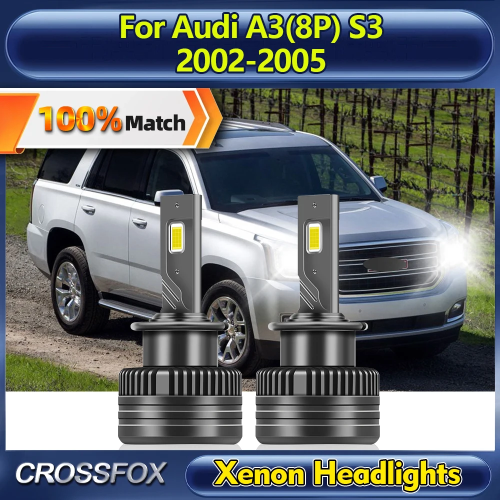 120W Car HID Xenon Headlight Bulbs 25000LM CSP Chips Auto Headlamps 12V 6000K White For Audi A3(8P) S3 2002 2003 2004 2005