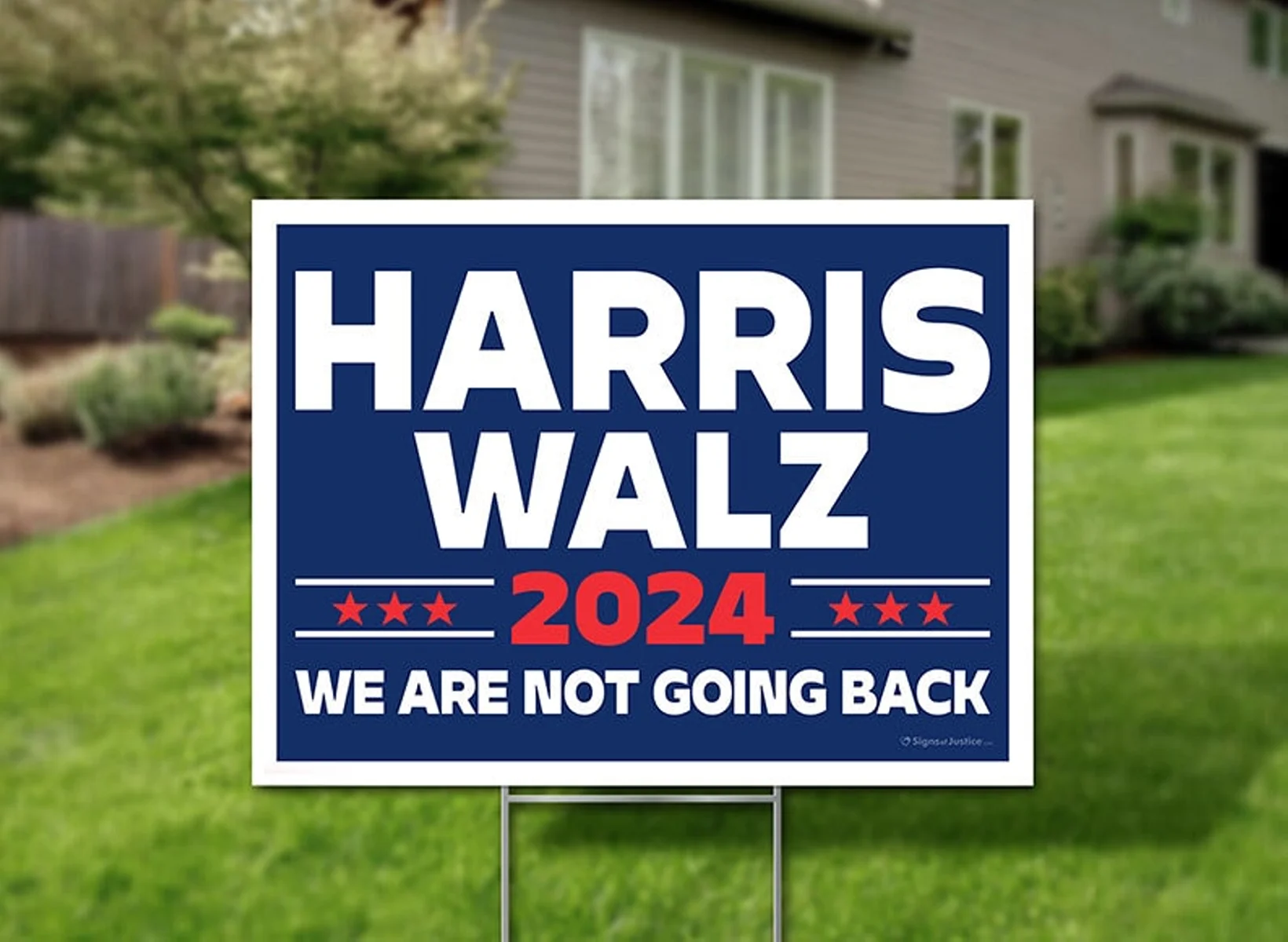 

Harris Walz 2024 Not Going Back Presidential Election Yard Sign With Stand 2-Sided Lawn Protest Sign Democratic Party Yard Sign