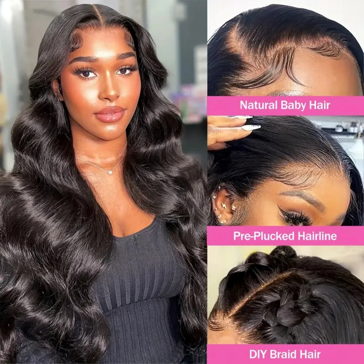 Body Wave Lace Front Pruiken Menselijk Haar Pre Geplukt 13x6hd Lace Frontale Pruiken 200 Dichtheid Hd Transparant Kant Met Babyhaar 38 Inch