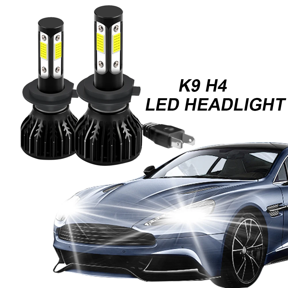 

2PCS Universal K9 High&Low Beam H4 LED Headlight Bulbs 120W High Intensity 20000LM Canbus Car Light Turbo Auto Lamp for Vehicle