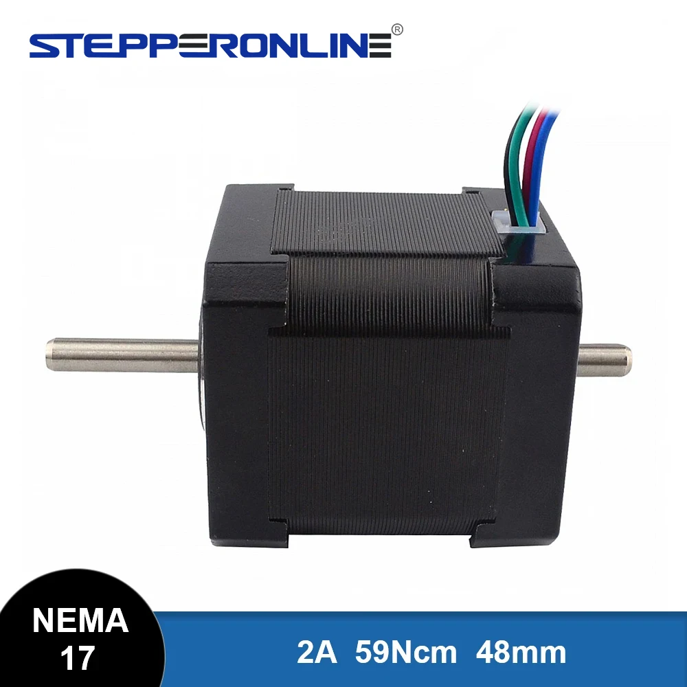 Dual Shaft Nema17 Stepper Motor 4-lead 48mm 59Ncm(83.78oz.in) 2A Nema 17 Step Motor for 3D Printer CNC Engraving Milling Machine