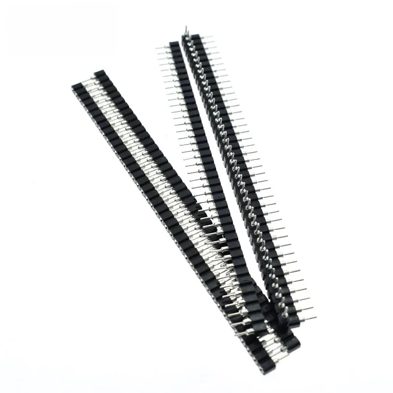 10 SZTUK 2,54 mm złącze pinowe żeńskie jednorzędowe 40-pinowe okrągłe złącze pinowe 2,54 mm 1x40 EQV — zdjęcie 2