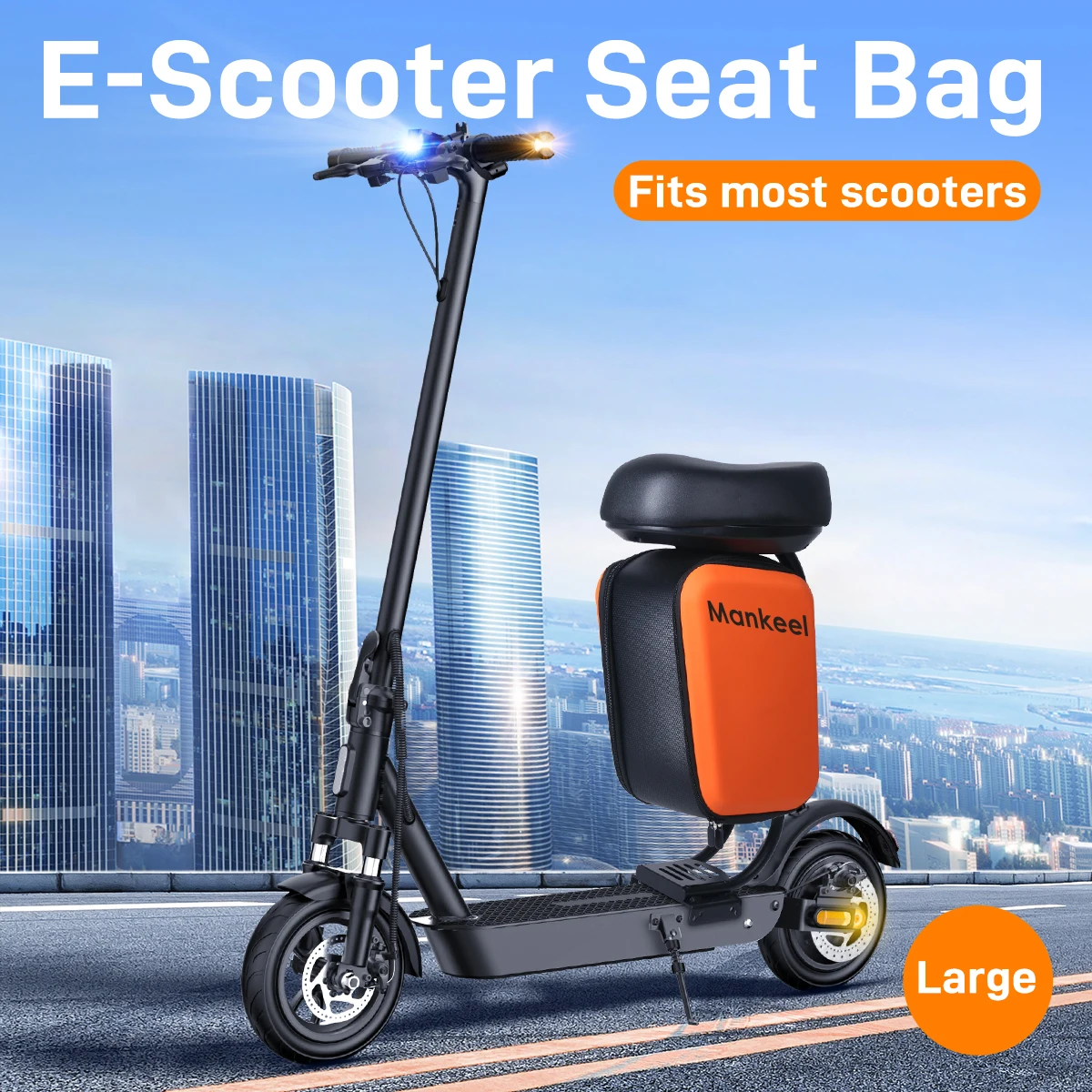 MANKEEL Sedile multifunzionale per scooter elettrici, comodo accessorio per sedile per scooter con borsa di capacità, accessori per scooter