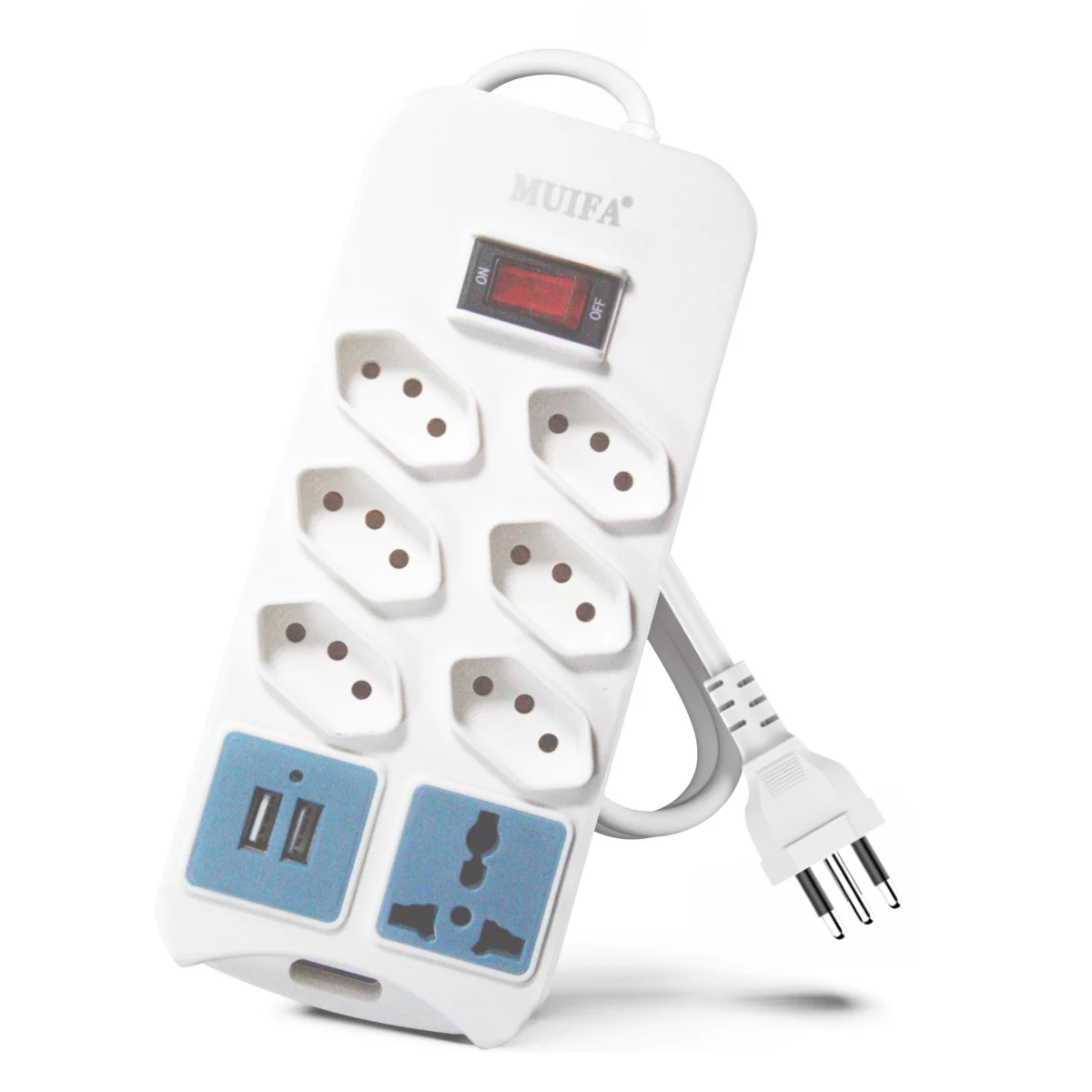 Electric Socket Extension Cable with USB Type C, Power Strip, Brazil Plug, AC Sockets, Multitap Line Filter, Adapter