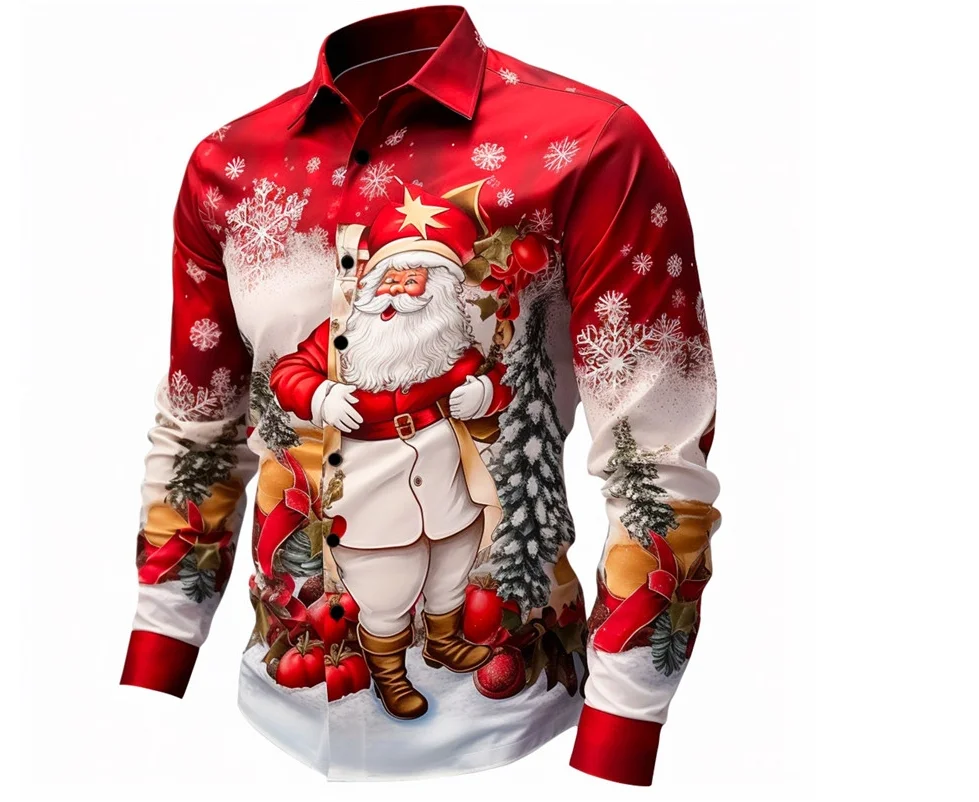 Kerstman Print Shirt - close-up view