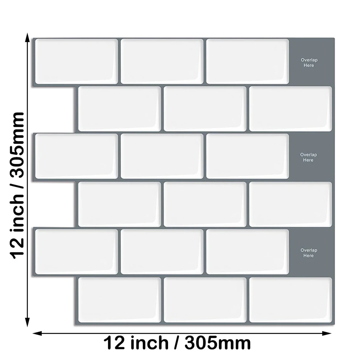 10pcs/set Peel And Stick  Tile Wall Sticker Waterproof Subway Tiles Stick On Tile Backsplash For Kitchen & Bathroom