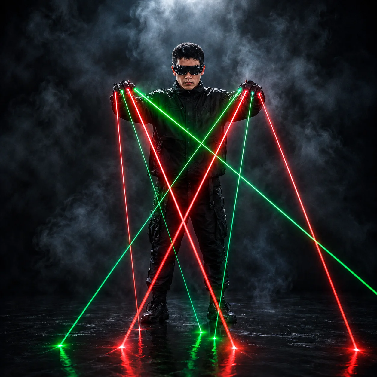 Red and Green Laser Gloves, Singer, DJ Night Dance Props, Christmas Party Light Show, Dancer Performance, High Quality, 2 in 1