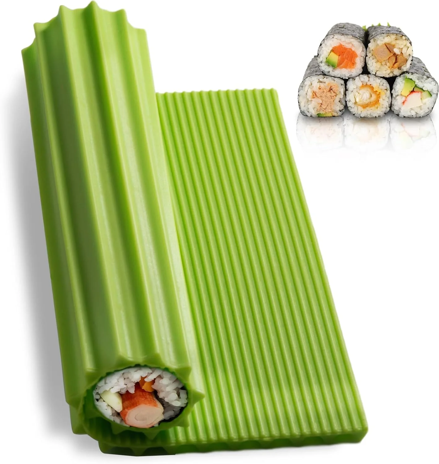 Estera de silicona de alta calidad para hacer sushi, estera de rollo de sushi de cocina, estera de rollo de sushi para principiantes, niños de sushi, japonesa antiadherente