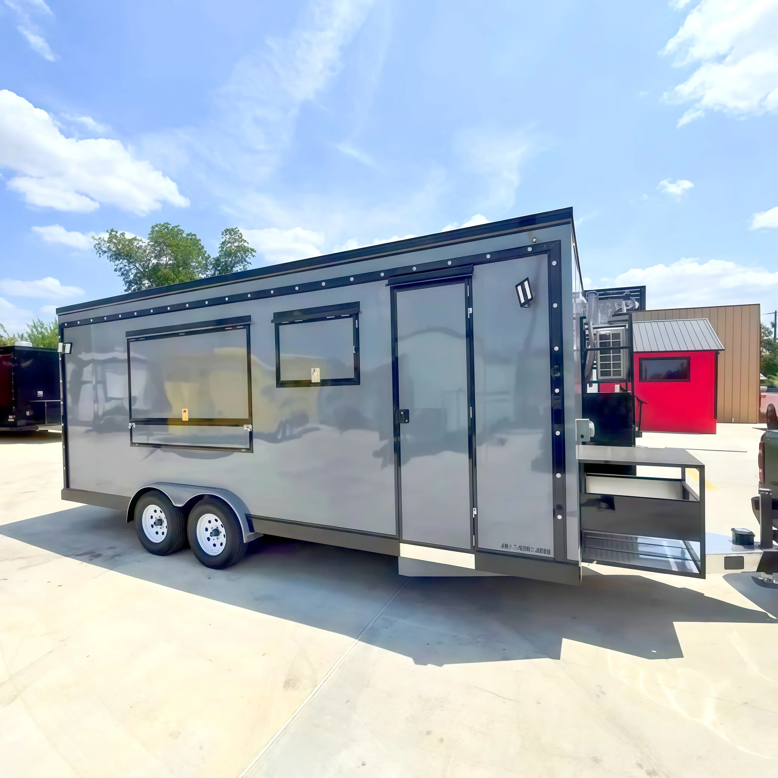

Food Truck Trailer Outdoor Camping Mobile Kitchen Fast Food Shop Juice Bar Truck Catering Trailer CE DOT With Full Equipment