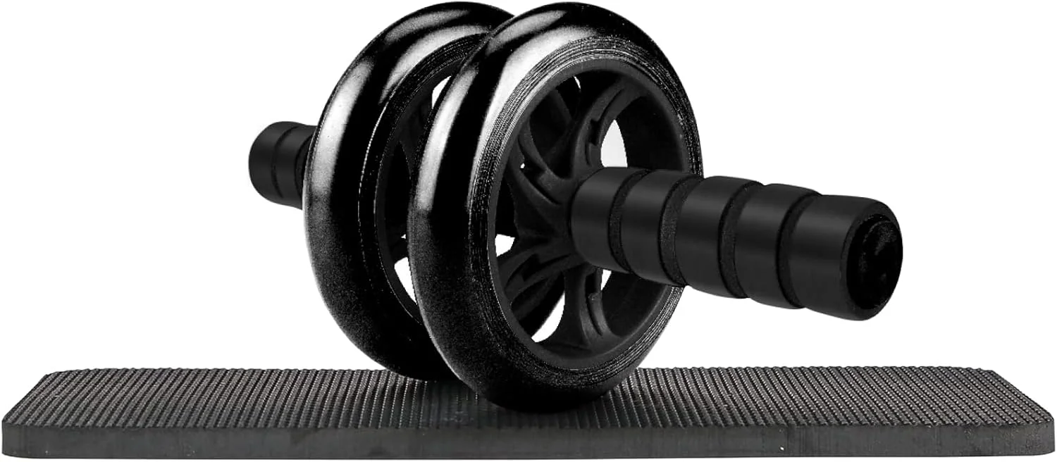 Dual Wheel Ab Roller for Men & Women, Abdominal Exercise Trainer with Non-Slip Handles, Home Gym Equipment