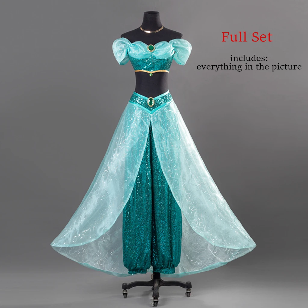 princess jasmine aladdin dress Amazon.com: Fun Costumes Disney Aladdin Jasmine Costume for Women - Arabian Princess Bodysuit, Pants, Headband & Necklace - Officially Licensed