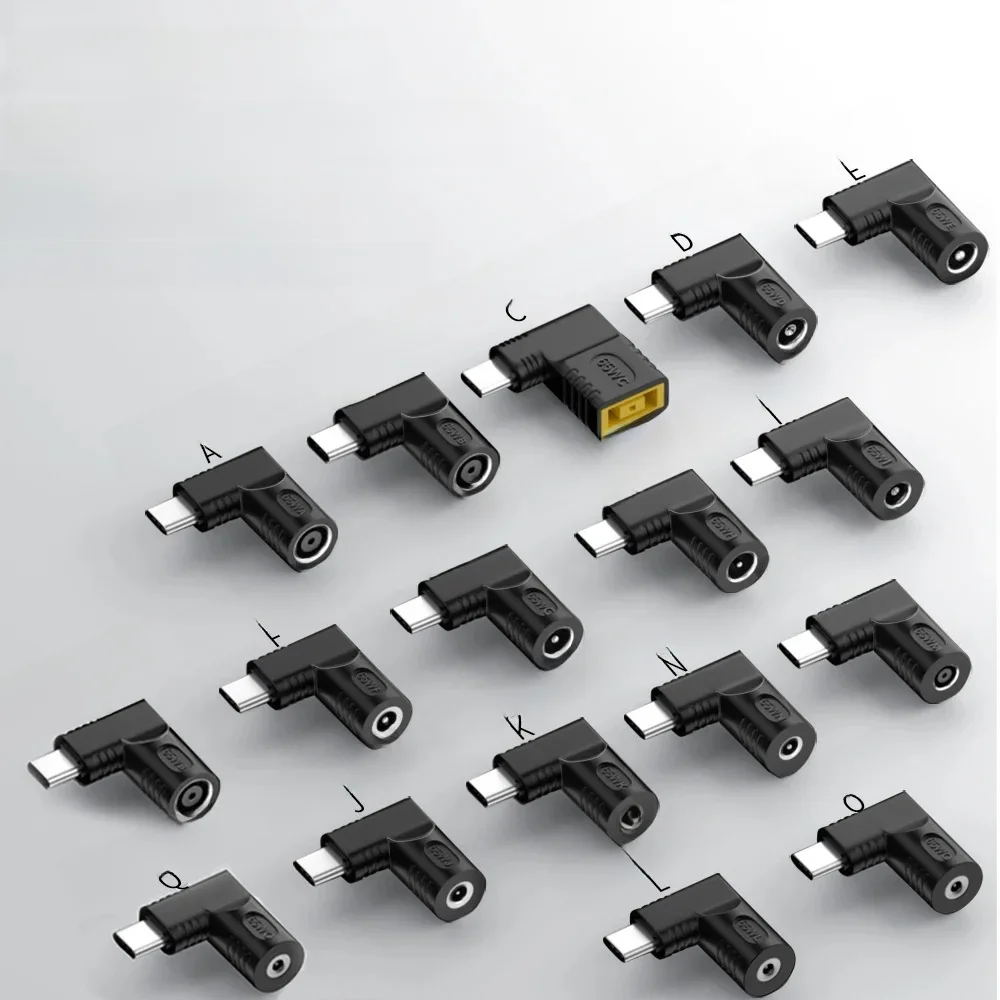 Adaptateur d'alimentation 65W DC vers USB C PD, convertisseur 5.5X2.5 7.4X5.0 4.5X3.0mm, chargeur d'ordinateur portable vers connecteur de type C pour Xiaomi Samsung