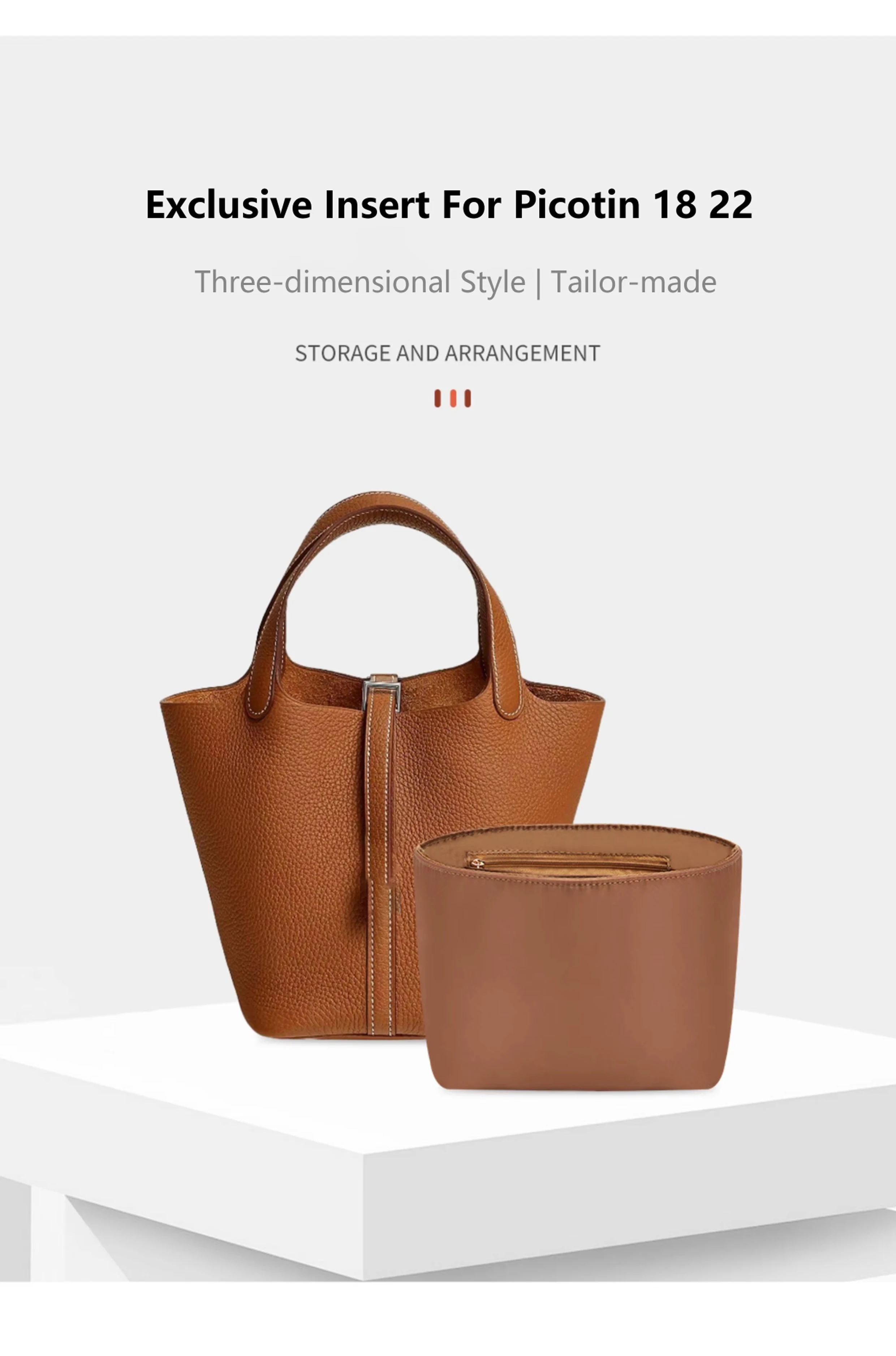 Bag Organizer Insert for Storage for Picotin 18 22 Storage Support Shape Nylon Inner Lining Orderly Neat Bag Modify Accessories
