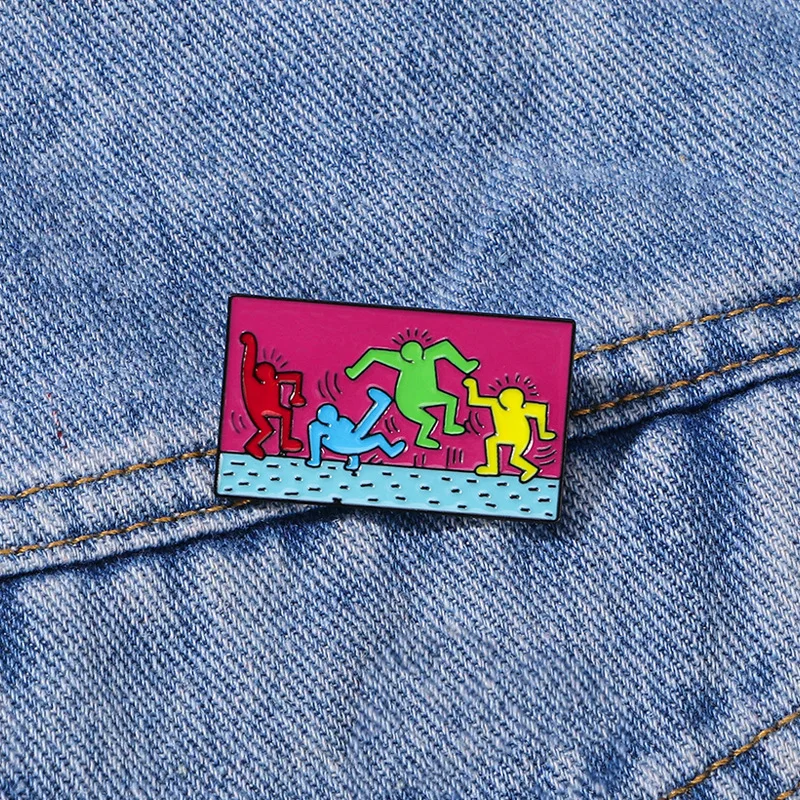 Colorful Cartoon Disco Dancing Enamel Brooch Creative Funny Lapel Pin Badge Backpack Clothing Hat Accessories