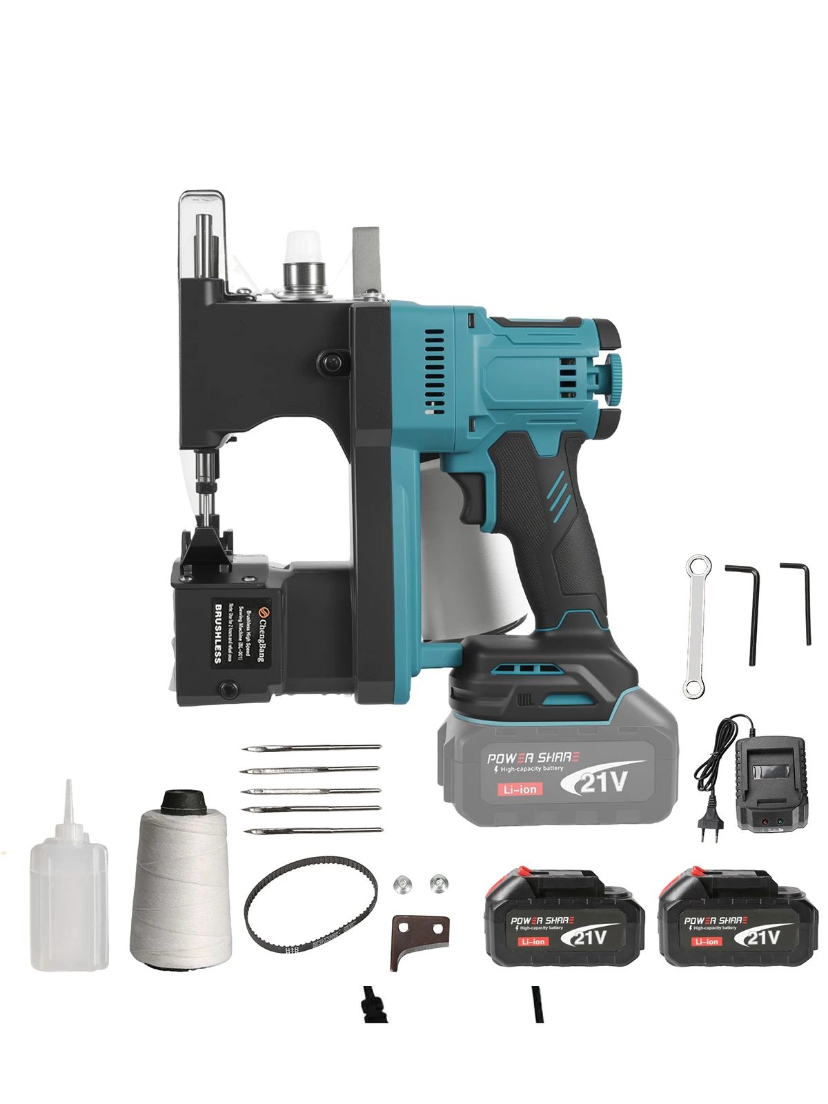 21V Bürstenlose Hochgeschwindigkeits-Sacknähmaschine Kabellos Outdoor Industrielles Automatisches Sacknähgerät für Makita-Akkus