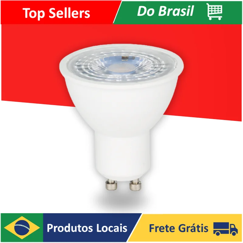 LÂMPADA LED MR11 6,5w DICROICA GU10 BIVOLT LUZ BRANCA/AMARELA 110/220V