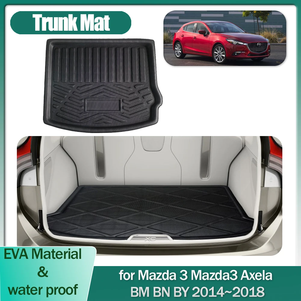 

Car Trunk Mat for Mazda 3 Mazda3 Axela BM BN BY 2014~2018 Boot Liner Cargo Floor Tray Luggage Carpet Waterproof Cover Accessorie