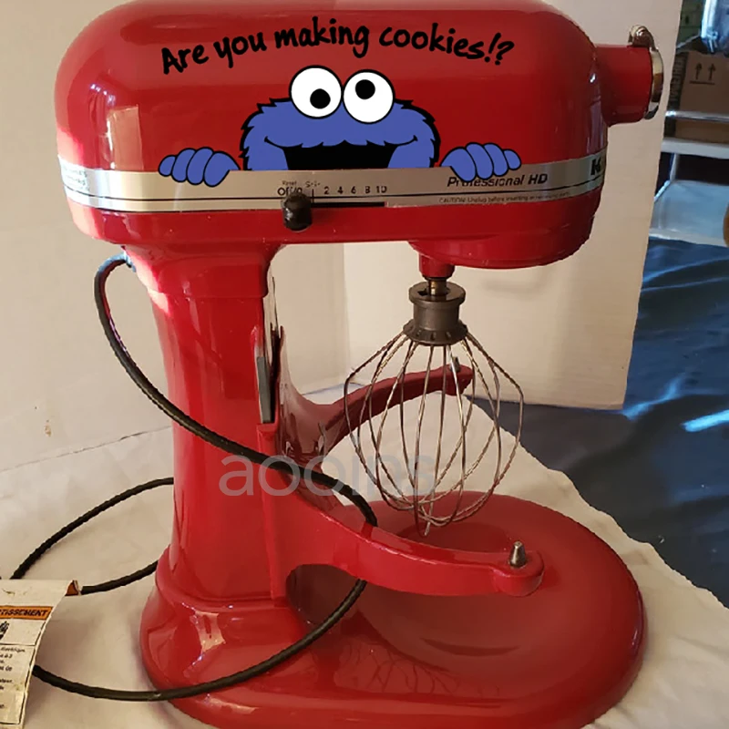 Cookie Monster Are you making cookies? Vinyl Sticker For For KitchenAid Mixer Decor Funny Peekaboo Monster Decals