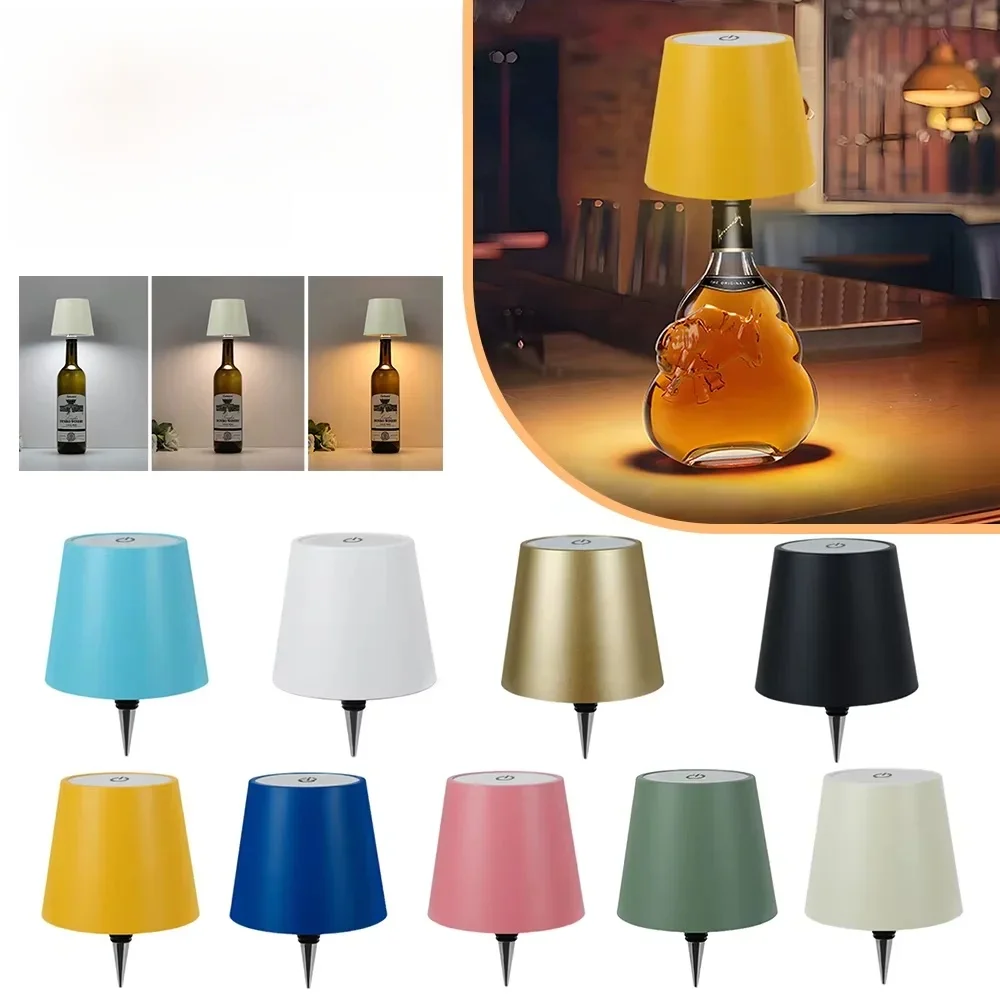 Drahtlose Weinflaschenlampe Typ C Lade Touch Control Weinflaschenlicht Dimmen LED Tischlampe Bar Café Atmosphäre Nachtlicht