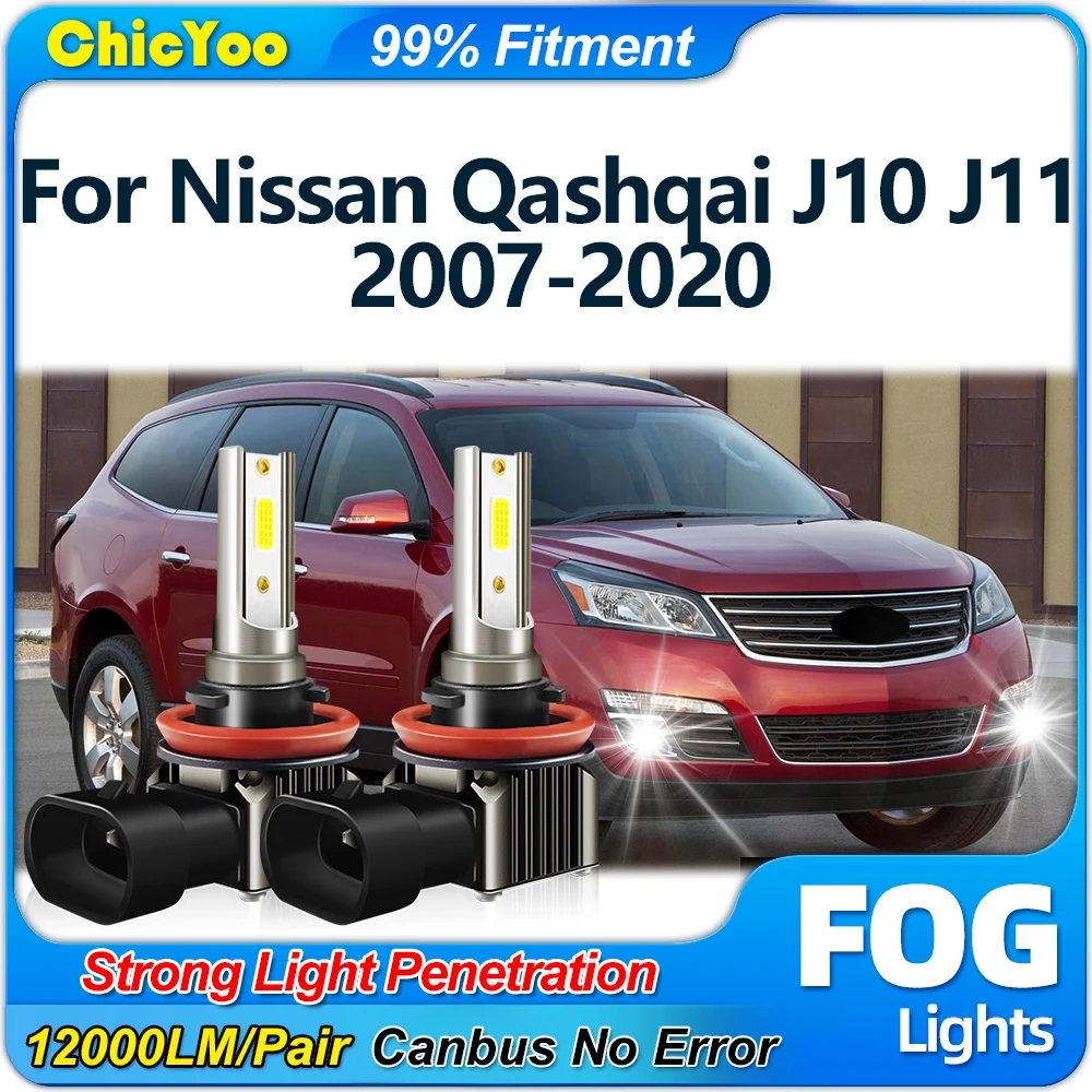 12000LM Canbus Car Fog Lights Bulbs 90W High Power Fog Lamps 12V For Nissan Qashqai J10 J11 2007-2015 2016 2017 2018 2019 2020