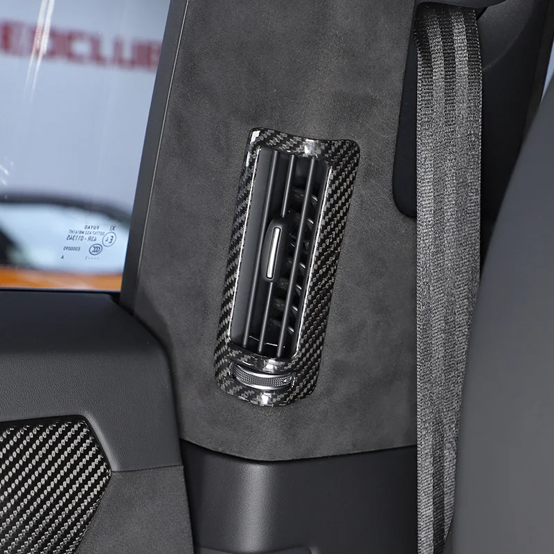 لامبورغيني URUS 2018-2023 ألياف الكربون الحقيقية B-عمود تكييف الهواء منفذ الهواء الإطار اكسسوارات السيارات الداخلية الزخرفية