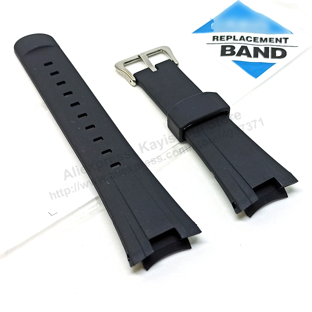 Black Rubber Watch Band / Strap Compatible for Casio Edifice EF-305-1AV , EF-305-9AV