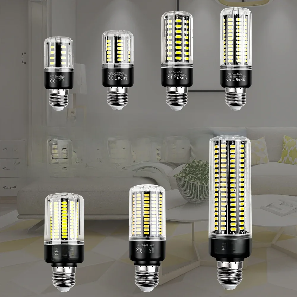 Corn Light Bulb 220V Daylight 189Leds E27/E26 Downlight Recessed Lamp E14 Candle Lamp 20W Chandelier Straight Bulbs Tubular 110V