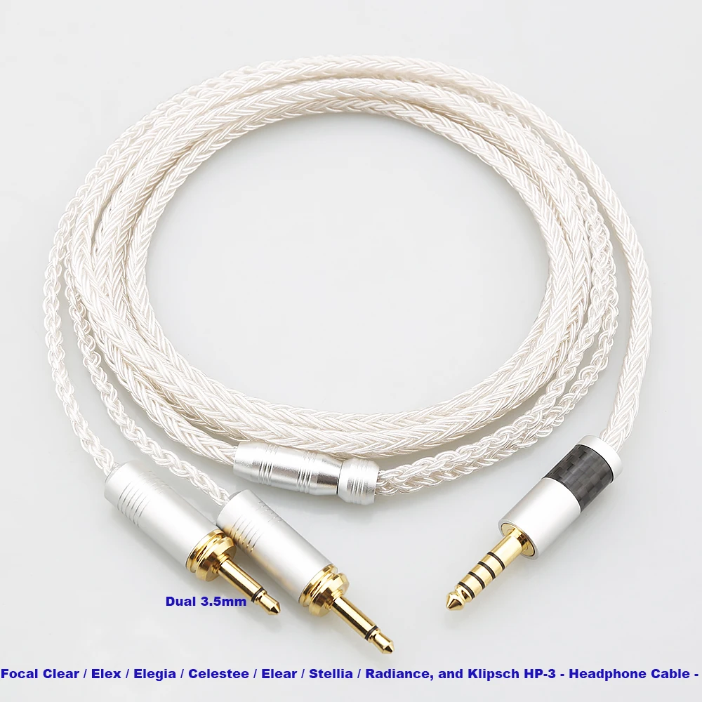

16 Core OCC Silver Plated Headphone Cable For Focal Clear Elear Elex Elegia Stellia Celestee Radiance Klipsch HP-3 Clear MG