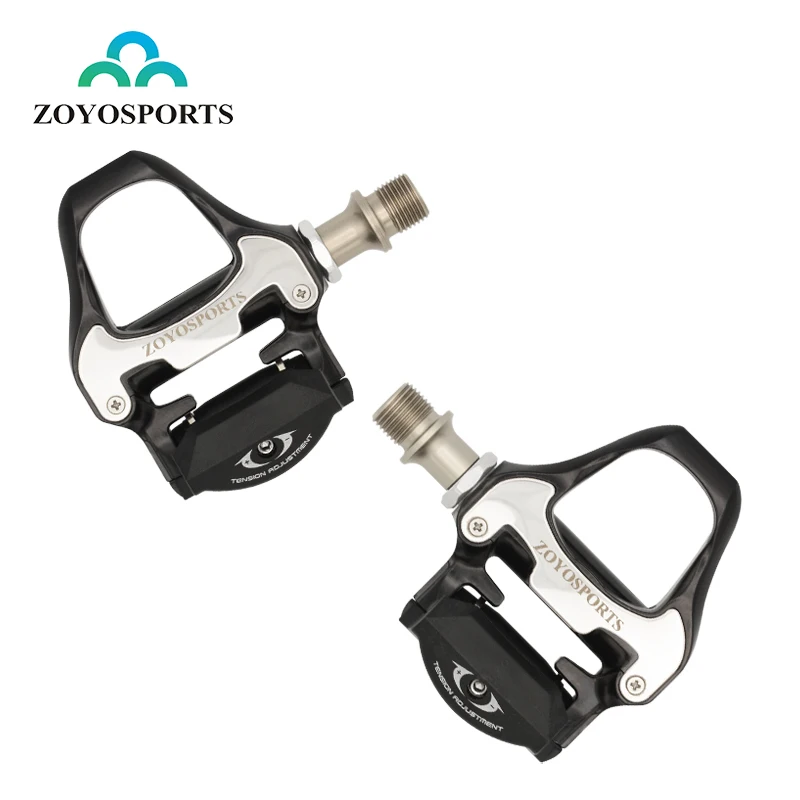 ZOYOSPORTS Road Bike Pedals Lightweight Clipless Bicycle Pedals with Cleats Set Compatible with SPD-SL System