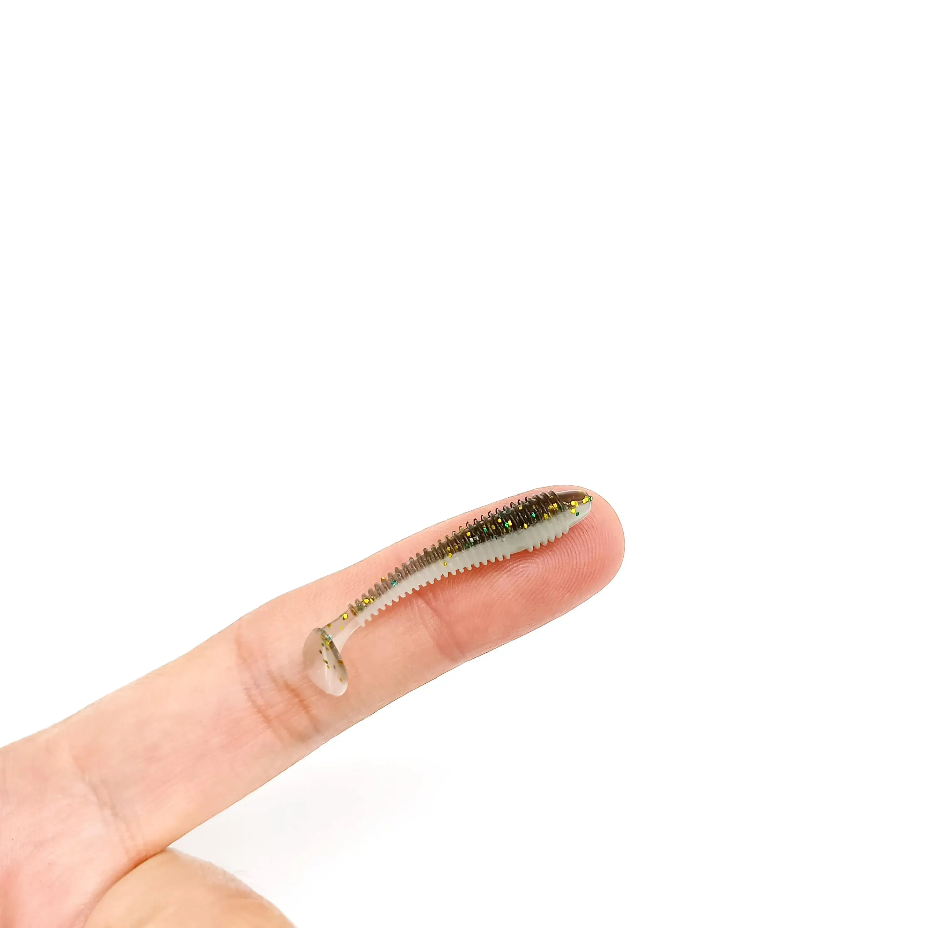 DUODUOYU 10 pièces Mini leurre de pêche souple 0.37g/3.5 cm petit appât de ver Ttail Wobbler Isca Pesca carpe appât artificiel matériel de pêche