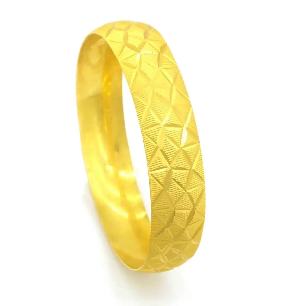 Luxury Dubai 22 Carat 1.5 Cm Gold Plated Glass Shard Bangle Bracelet Indian African Wedding Ethiopian Arabic Engagement Special