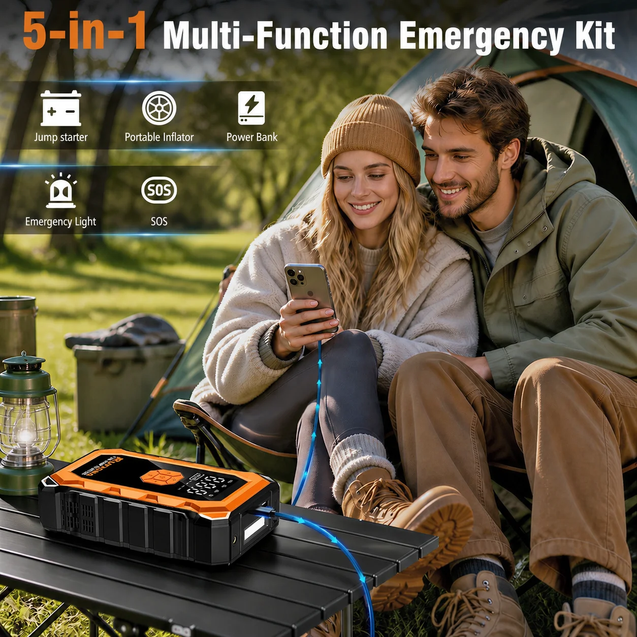 RUFISNA 3000A Peak Car Jump St - Lithium Jump Starter 3000A Peak recension och pris