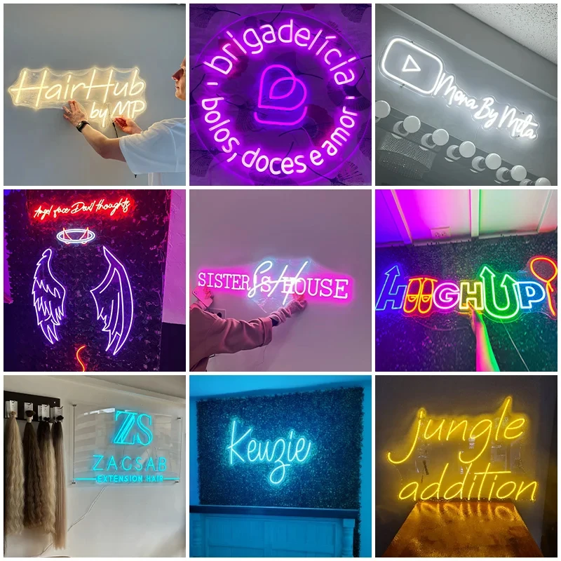 Imagem -05 - Custom Led Neon Light Sign Sinal de Néon Personalizado Festa para Casamento Sala de Aniversário Shop Window Restaurant Decor