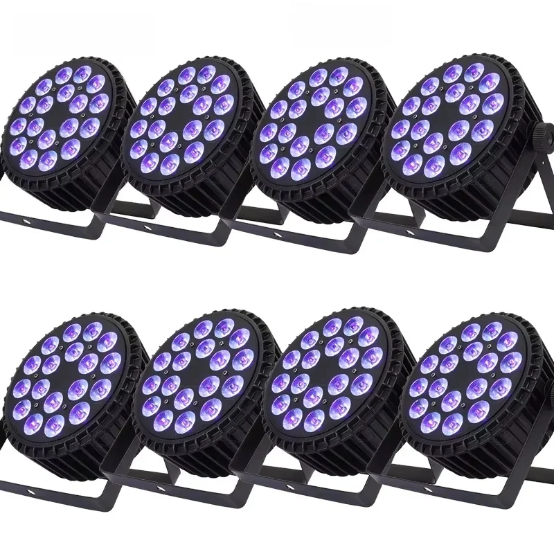 SHEHDS 8 STKS LED Platte Par 18x12 W RGBW/18x18 W RGBWA + UV 6in1 Verlichting Aluminium DJ Disco Podium Bal Kerst Decoratie - afbeelding 2