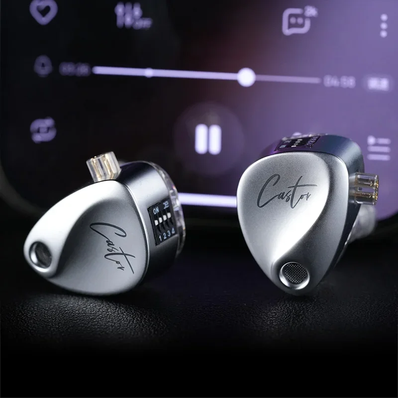 KZ Castor IEM słuchawki douszne podwójny dynamiczny dźwięk tuningowy izolujące hałas słuchawki przewodowe HiFi z 2-pinowym odłączanym kablem — zdjęcie produktu 7