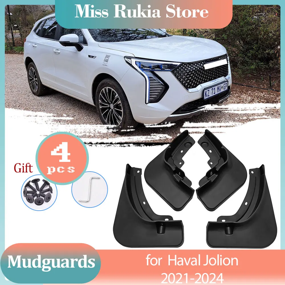 Car Mud Flaps for Haval Jolion 2021 2022 2023 2024 Hybrid HEV Mudguards Splash Guard Fender Flare Cover Special Rear Accessories