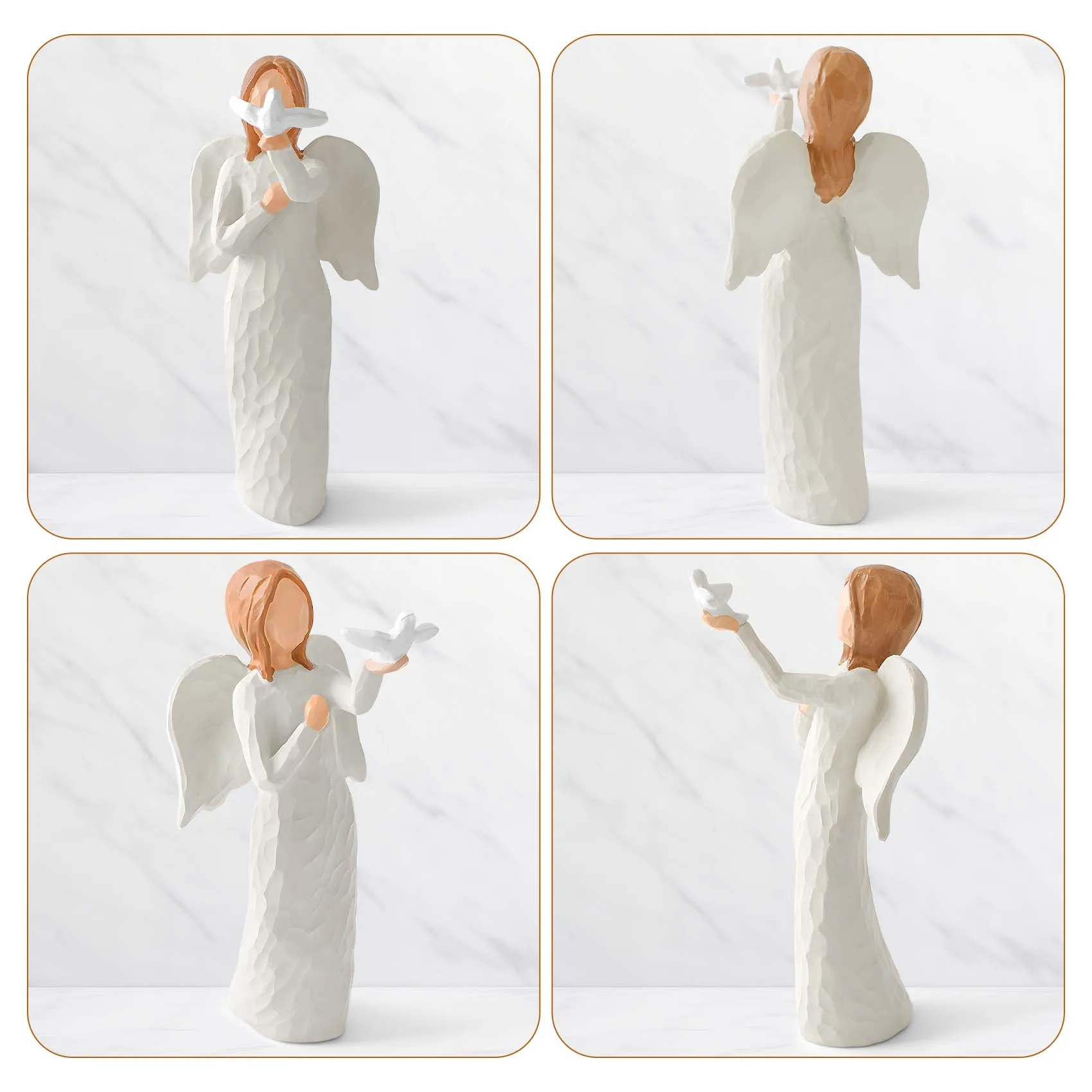 Guardian Angel Statue , Doves of Peace and Angels collectible statues, a gift of faith and hope for your family, friends