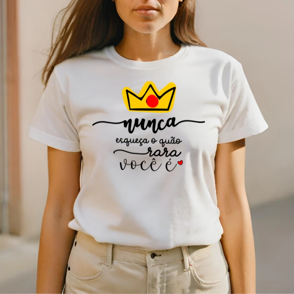 GuGi Crown Printed Women's T-Shirt Never Forget How Rare You Are 100% Soft Cotton CF01-011