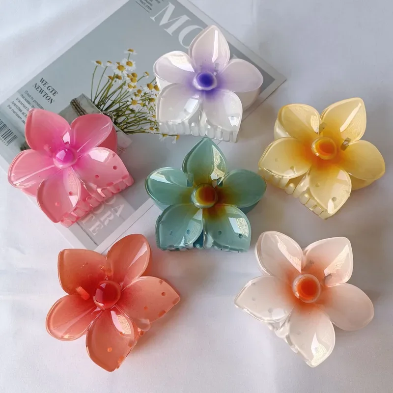 Pince à cheveux à fleurs pour femmes, grande pince à cheveux, gels pour accessoires, épingles à cheveux pour femmes, pinces à cheveux, cordon de barre, JZ088, nouveau