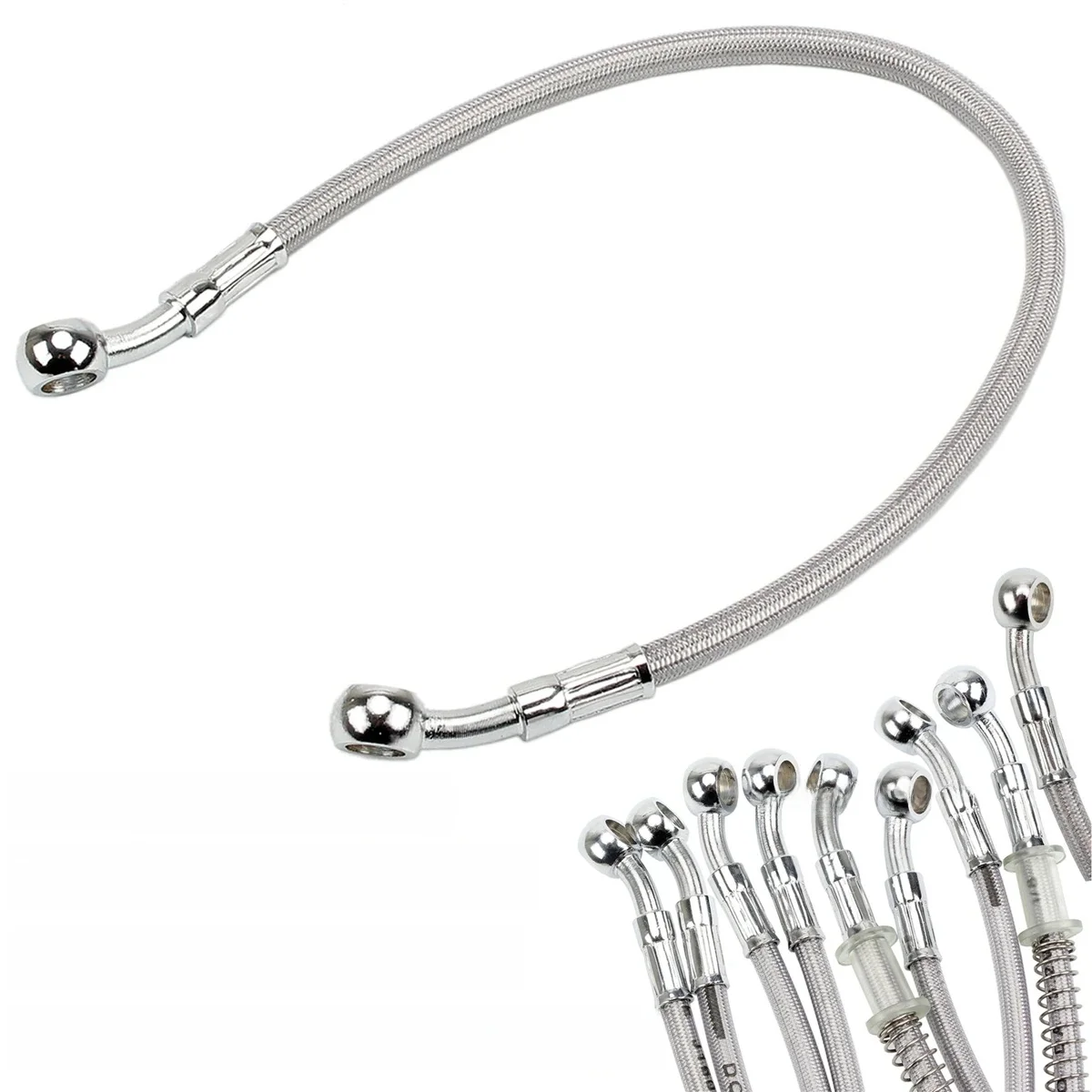 AliExpress UNDEFINED 40CM-150CM Motorcycle Dirt Bike Brake Oil Hose Brake Line Universal Motorbike Stainless Steel Braided Pipeline Latiguillo Freno