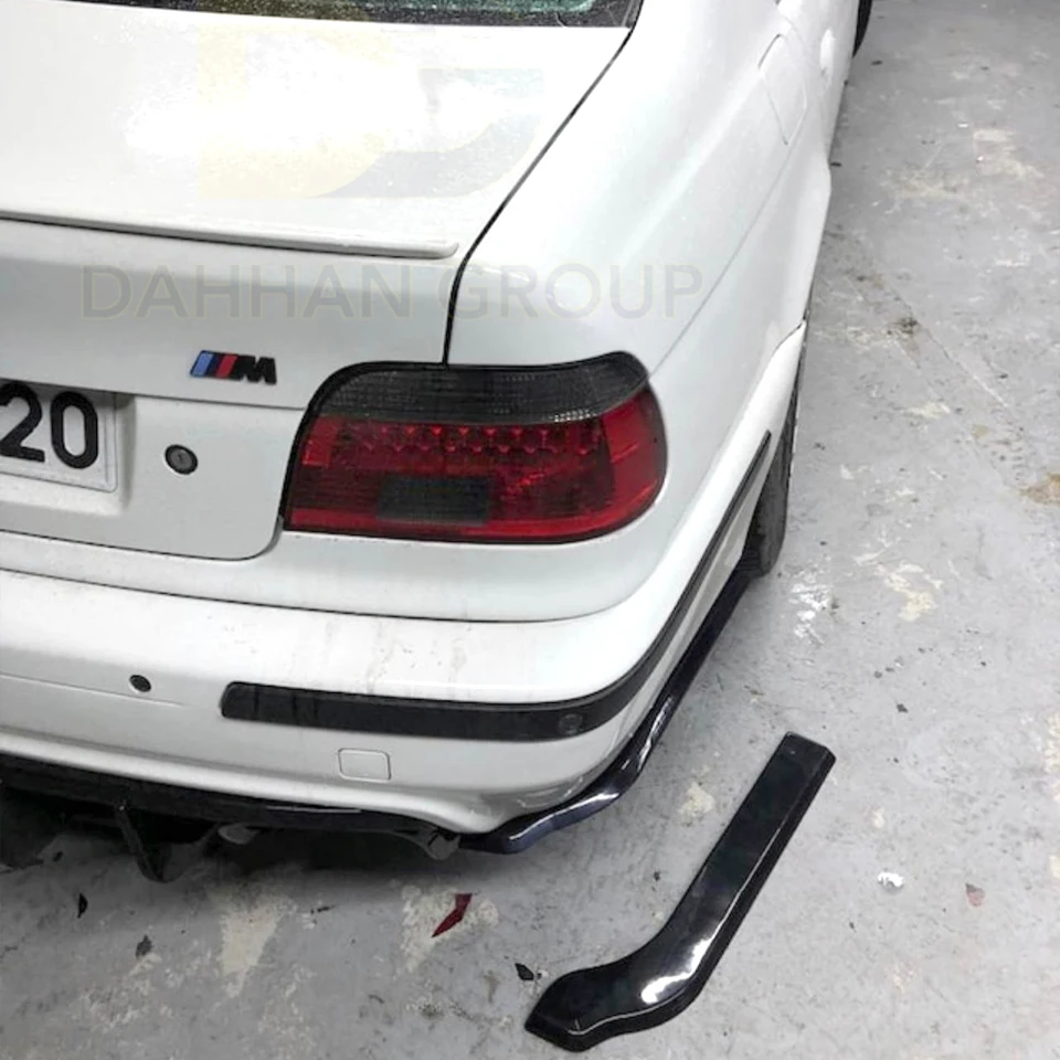 BMW 5 Serie E39 M Sport 1995 - 2003 Hinten Stoßstange Ecken Flaps Hinten Seite Splitter Klappe Links und Rechts set Gloss Schwarz Kunststoff