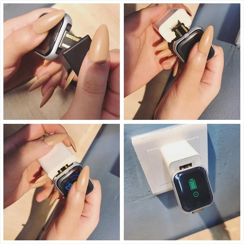 10 PCS Y68 Smart Watch Bluetooth Sports Charging With USB Custom Watchfaces Women Smartbracelet D20 for Android IOS