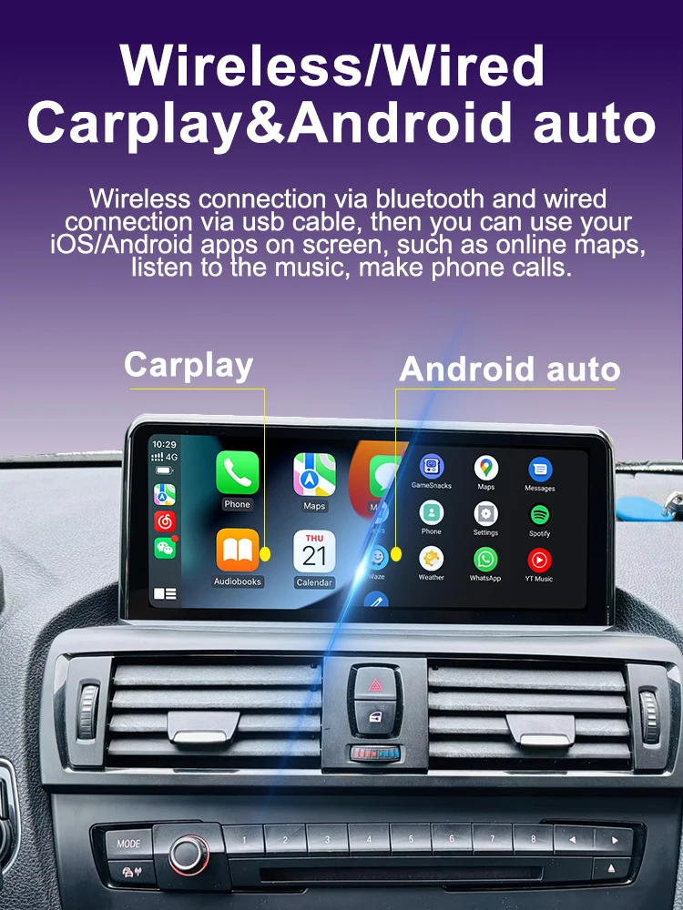 AUTOTOP 10,25" Wireless CarPlay Android Auto Youtube Radio für BMW 1/2 Serie F20 F21 F23 2013-2017 NBT System Airplay Mirroring – Detail 8