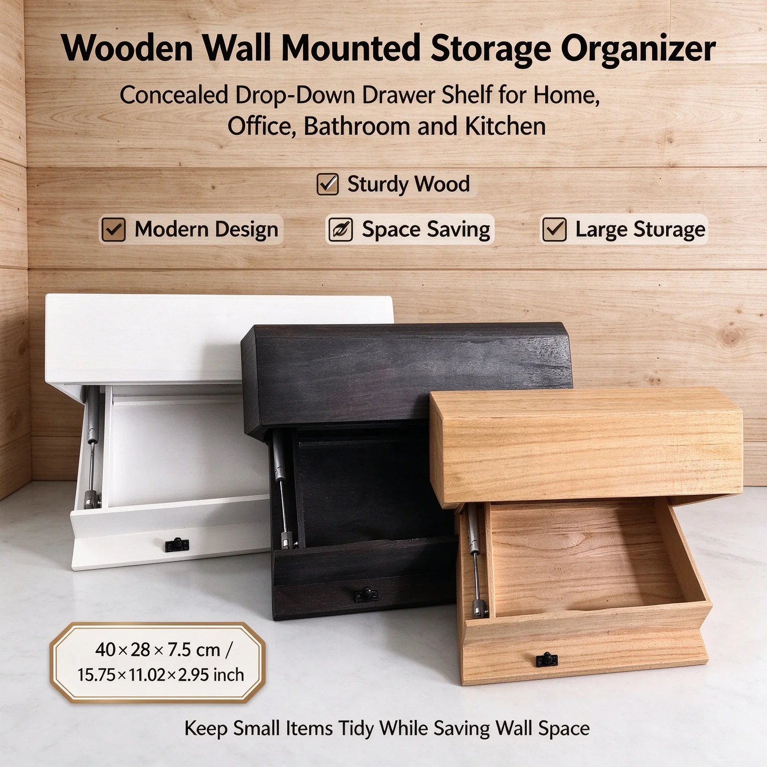 Floating Shelf Holder, Space Saving Furniture Decorative, Home Decoration,Wall Mount Drawer for Dorm Room,Living Room,Kitchen